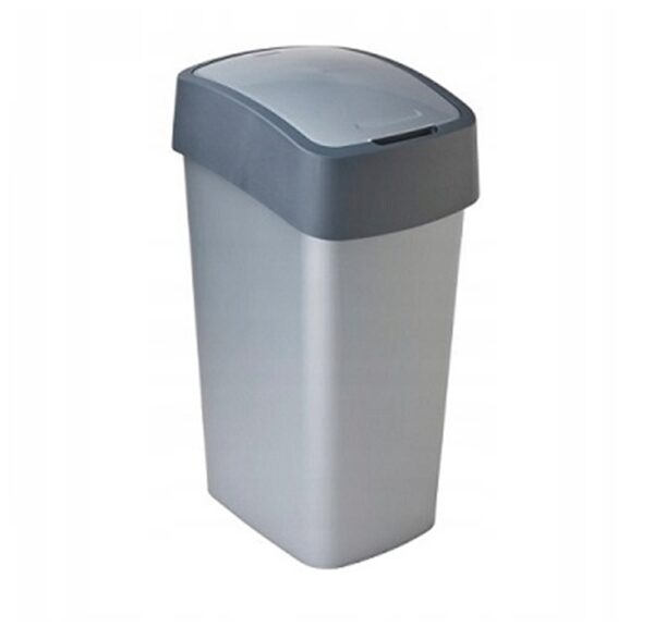 Kosz do segregacji odpadów CURVER 50 litrów - SREBRNY + SZARY (INNE - ODPADY ZMIESZANE)