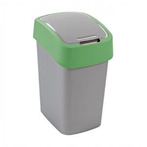 Kosz do segregacji odpadów CURVER 50 litrów - SREBRNY + ZIELONY (SZKŁO)