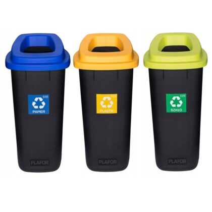 Zestaw koszy SORTBIN do segregacji śmieci  3x90l PLASTIK PAPIER SZKŁO
