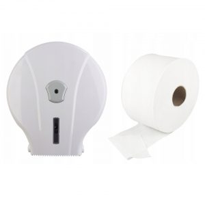 DOZOWNIK PODAJNIK na papier toaletowy jumbo ABS + ROLKA 140m