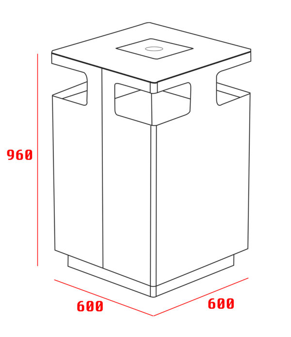 Metalowy kosz do segregacji 4x52 L