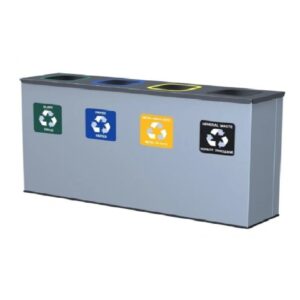 Stacja Segregacji Odpadów 4x12L EKO STATION | PAPIER PLASTIK SZKŁO ZMIESZANE