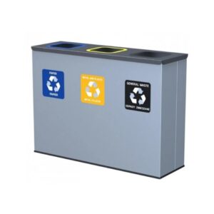 Trójkomorowa Stacja Segregacji Odpadów 3x60L EKO STATION PAPIER PLASTIK ZMIESZANE