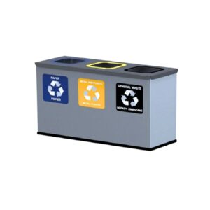 Trójkomorowa Stacja Segregacji Odpadów 3x12L EKO STATION | PAPIER PLASTIK ZMIESZANE
