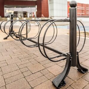 Stojak rowerowy na 10 rowerów czarny retro