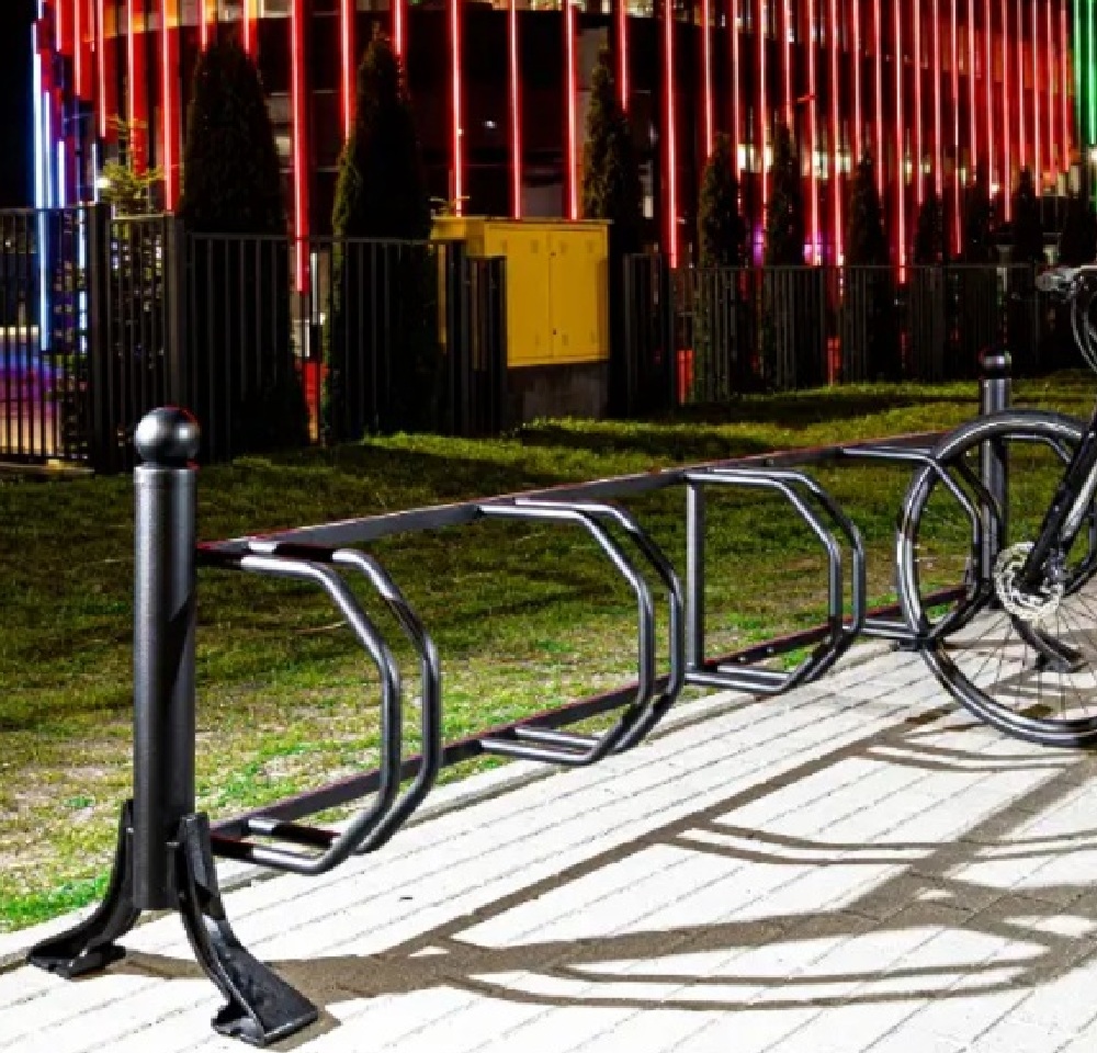 Stojak rowerowy na 5 rowerów czarny retro