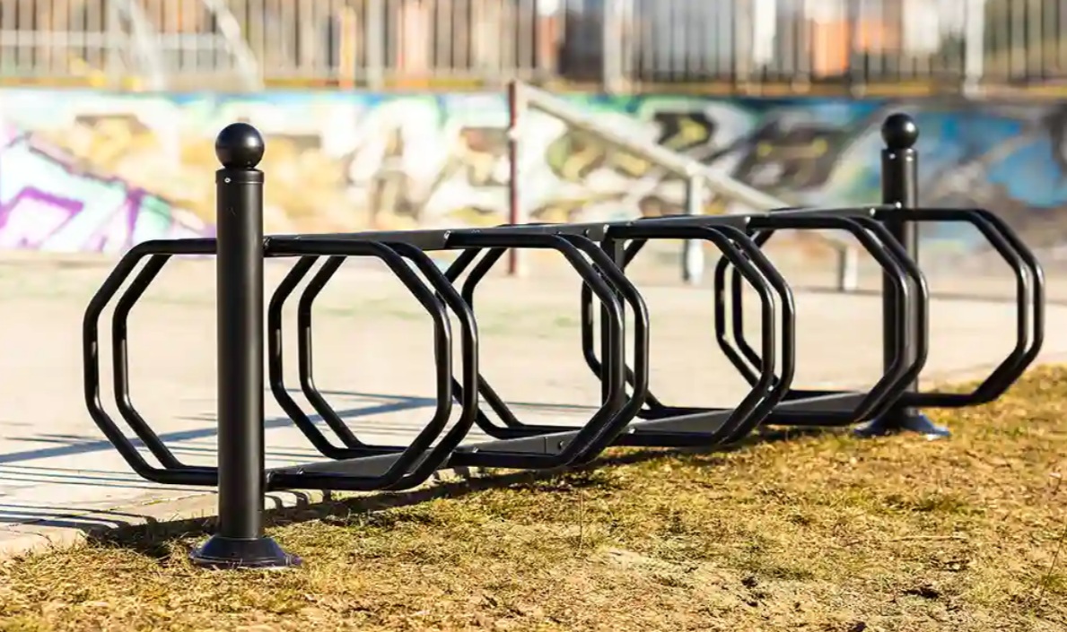 Stojak rowerowy na 10 rowerów czarny prosty - obrazek 3