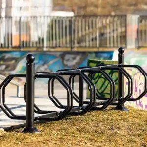 Stojak rowerowy na 10 rowerów czarny prosty