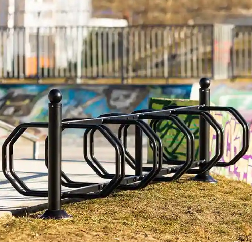 Stojak rowerowy na 10 rowerów czarny prosty