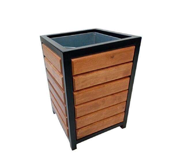 Kosz uliczny stalowo drewniany 45l TOPA