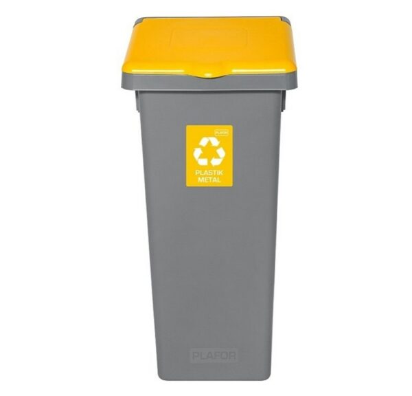 Uniwersalny Kosz FLAP BIN SZARY 53L do segregacji odpadów PLASTIK