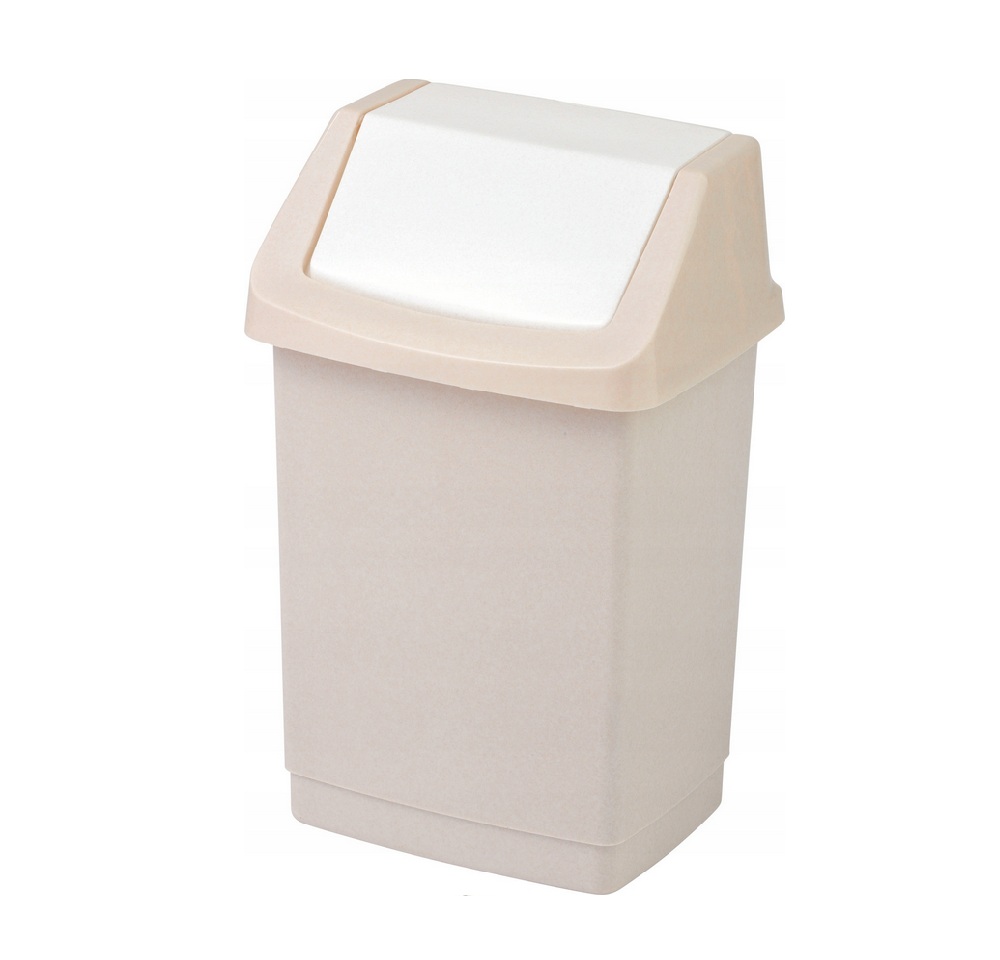 Kosz CURVER CLICK 25l na śmieci z uchylną klapką BEŻOWY