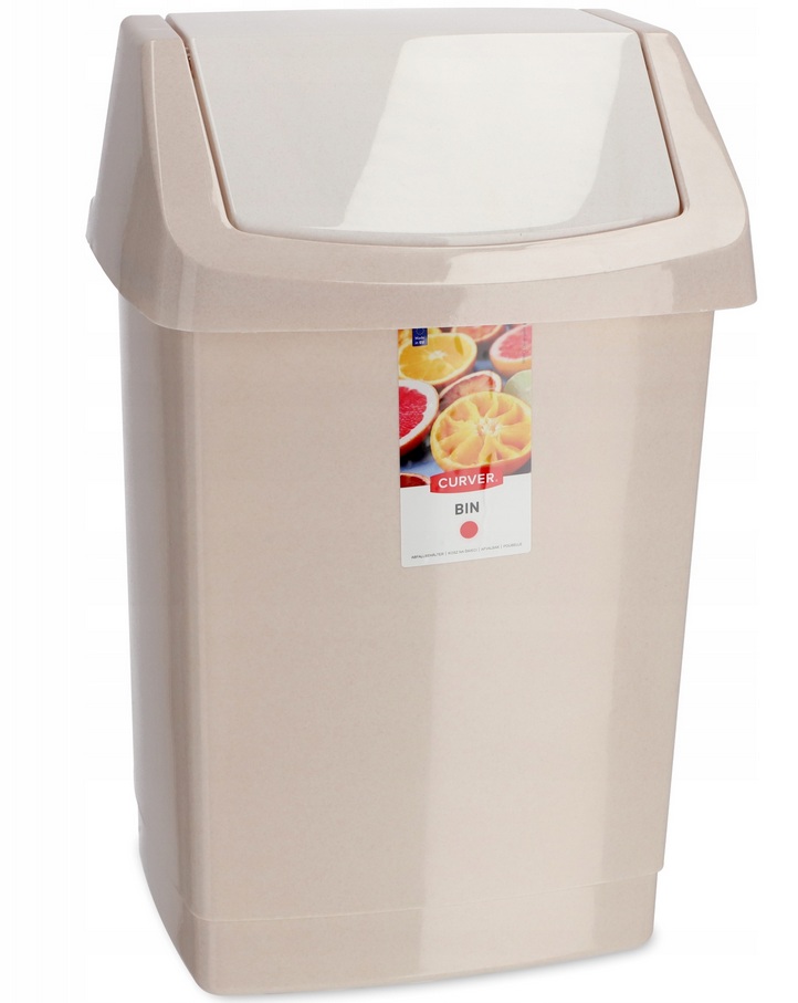 Kosz CURVER CLICK 25l na śmieci z uchylną klapką BEŻOWY - obrazek 4