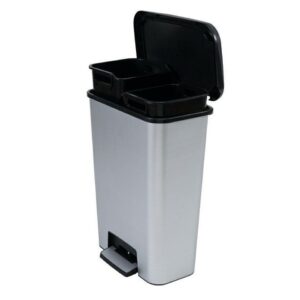 Kosz ATTA do segregacji śmieci 23+23L srebrny z pedałem