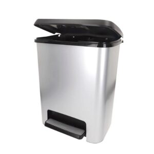 Kosz ATTA 25l z pedałem do segregacji śmieci SREBRNY