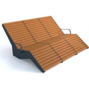 Leżak wypoczynkowy, ogrodowy parkowy ODY z podłokietnikiem potrójny