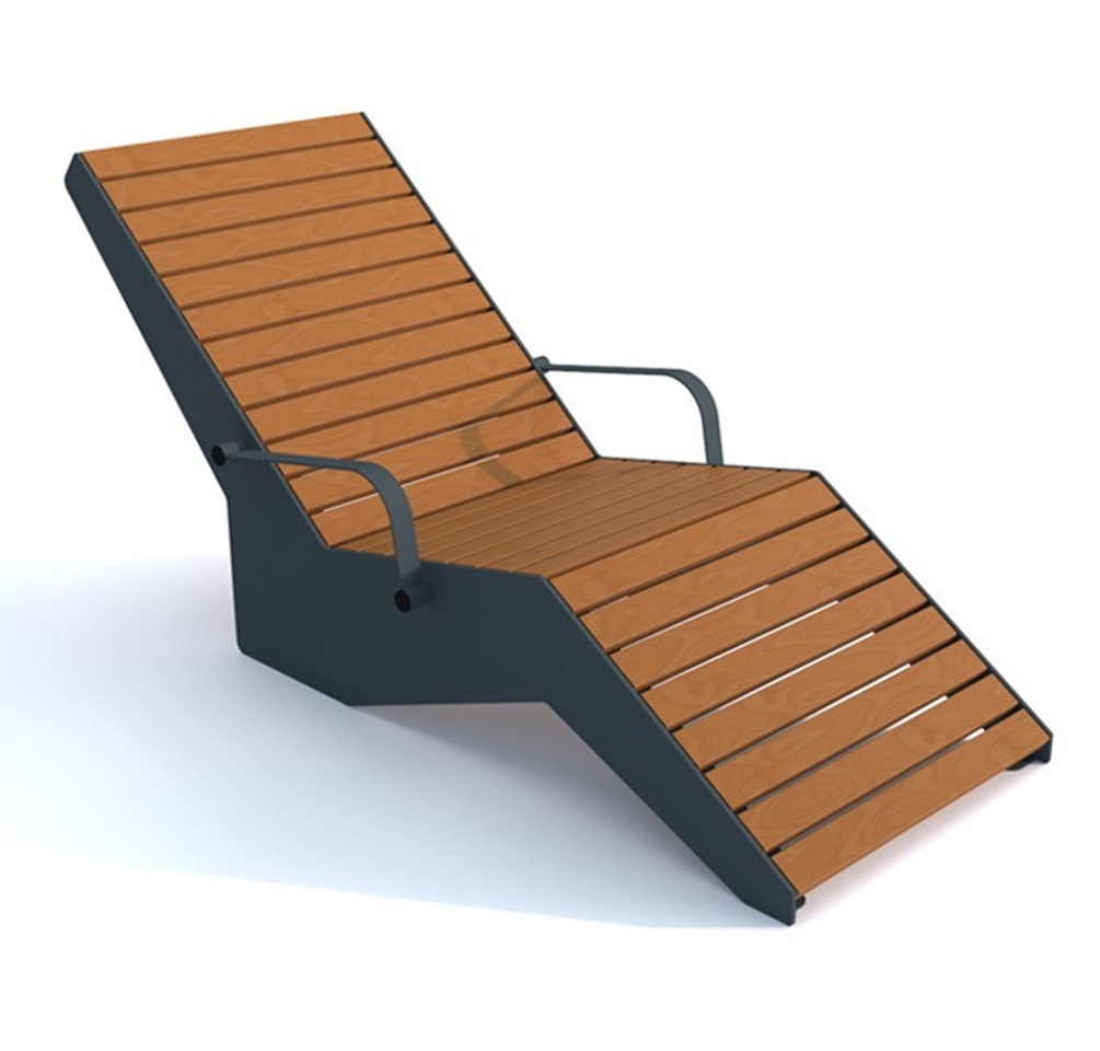 Leżak wypoczynkowy, ogrodowy parkowy ODY z podłokietnikiem