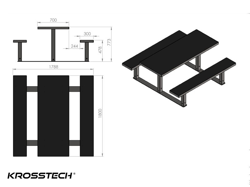 Zestaw mebli ogrodowy parkowy ELE - obrazek 7