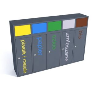 Stacja Segregacji Odpadów Eti 5x80l Z KLAPKAMI