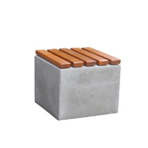 Ławka z drewnianym siedziskiem betonowa  PRES 2 DODATEK