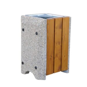 Kosz betonowy z elementami drewna 60 l
