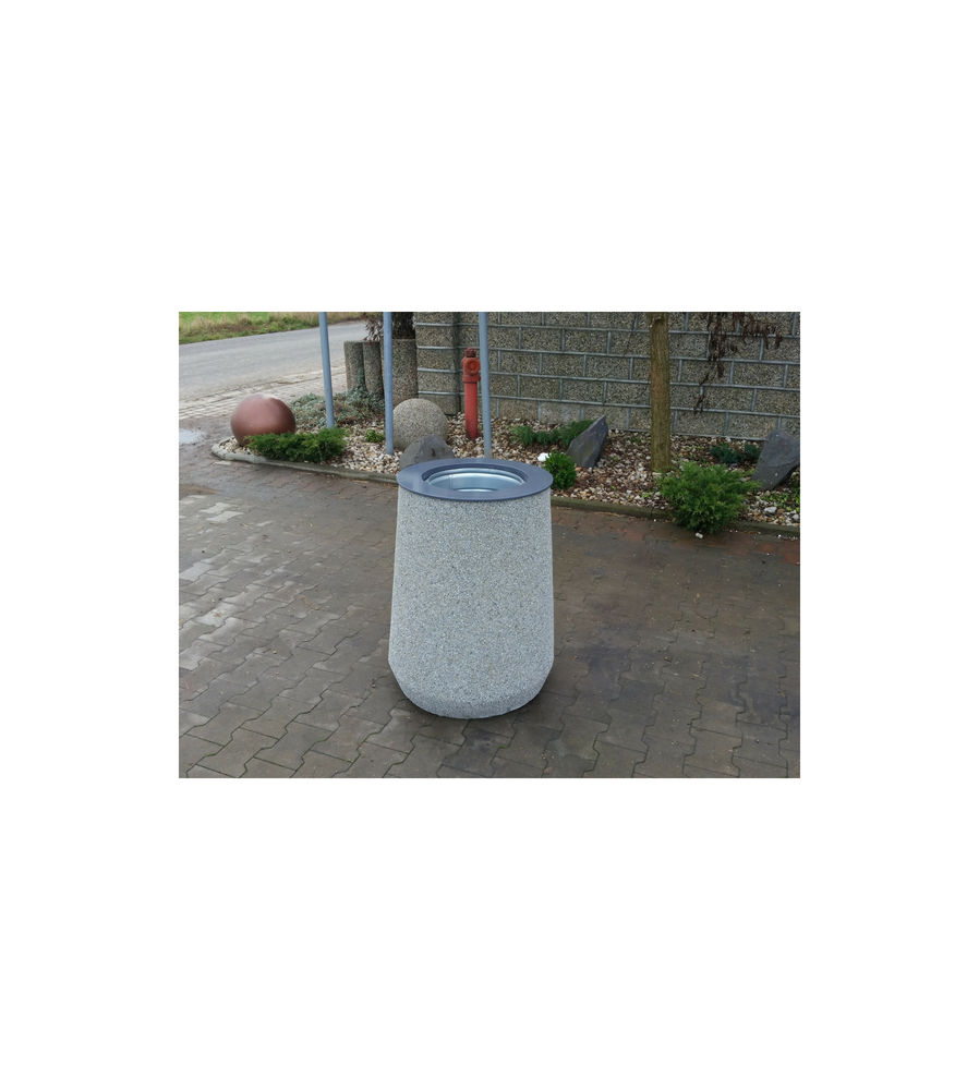 Kosz betonowy z kołnierzem BECZKA 55l - obrazek 3
