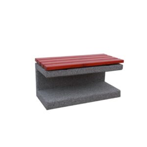 Ławka z drewnianym siedziskiem betonowa AZUR