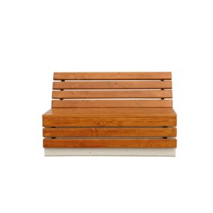 Ławka z drewnianym siedziskiem betonowa PRES