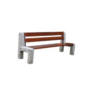 Ławka z drewnianym siedziskiem betonowa WENUS