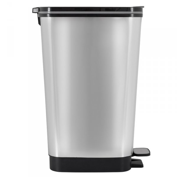 Kosz na śmieci 45L z pedałem srebrny - obrazek 3
