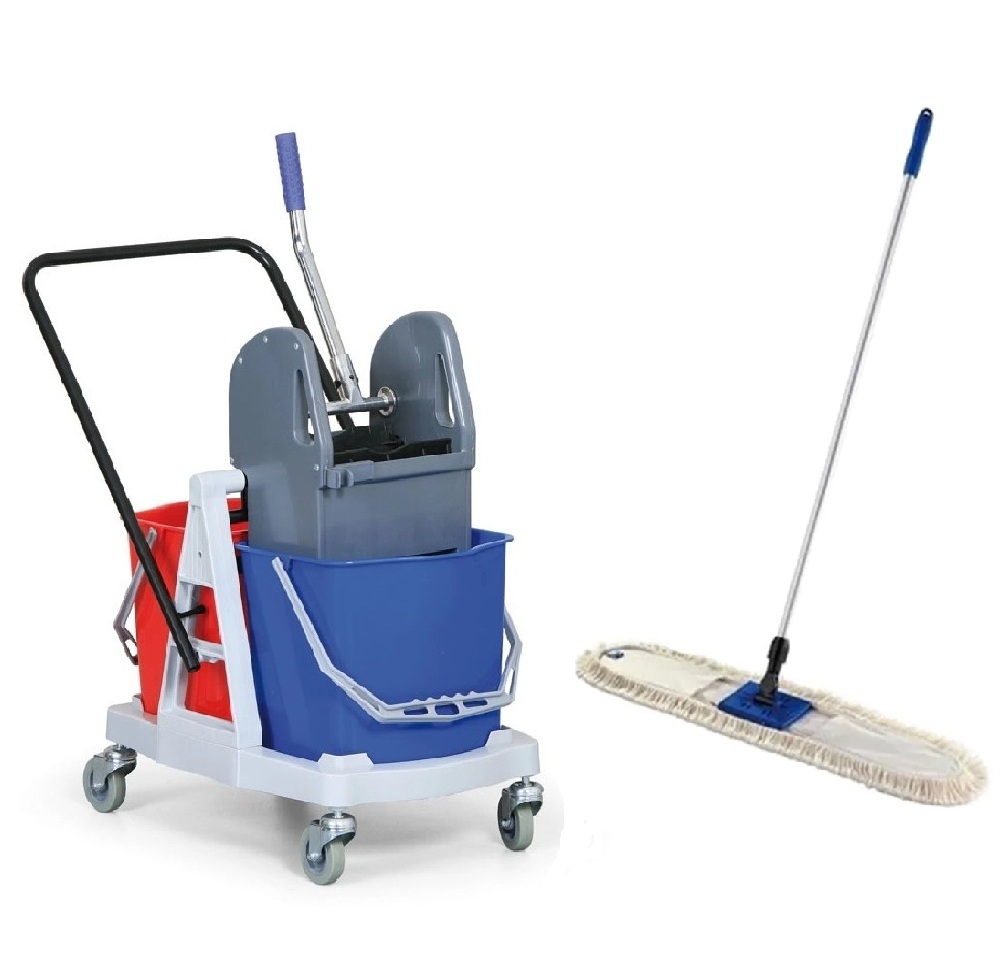 Zestaw Wózek sprzątający NEXUS 2x17L + Mop przemysłowy 60 cm