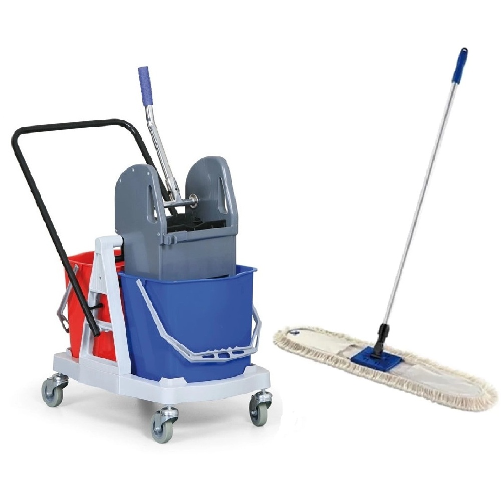 Zestaw Wózek sprzątający NEXUS 2x17L + Mop przemysłowy 80 cm