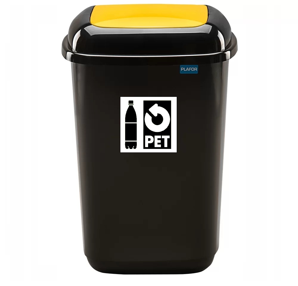 Kosz QUATRO pojemnik do segregacji śmieci 90L | PET BUTELKI ZWROTNE